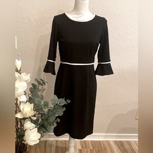 Shelby & Palmer Black Sheath Dress with Bell Sleeves